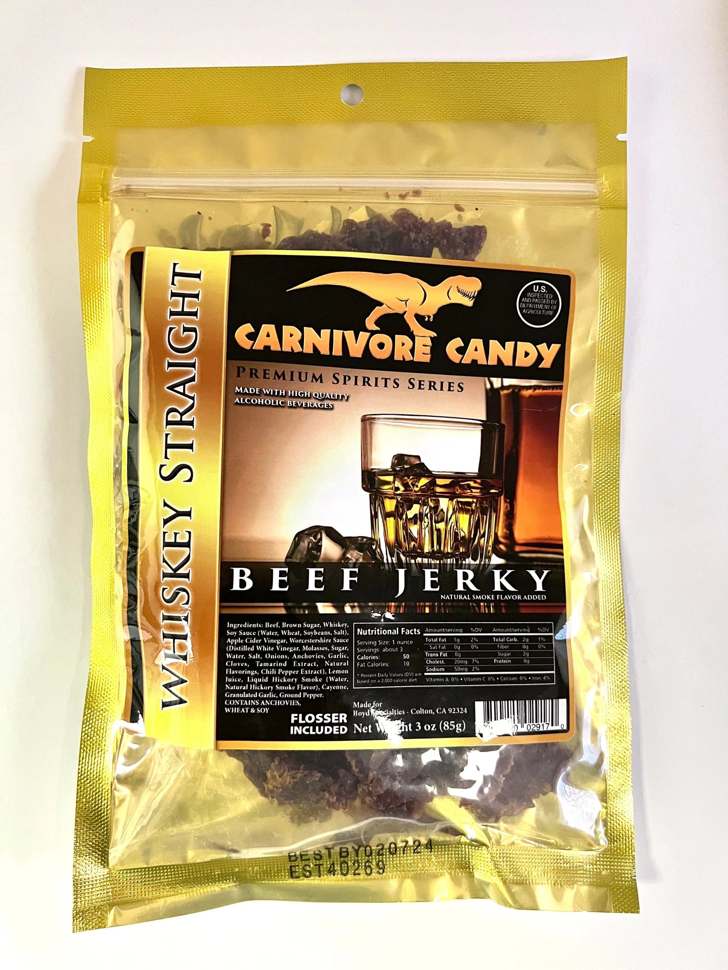 Carnivore Candy Whiskey Straight Beef Jerky