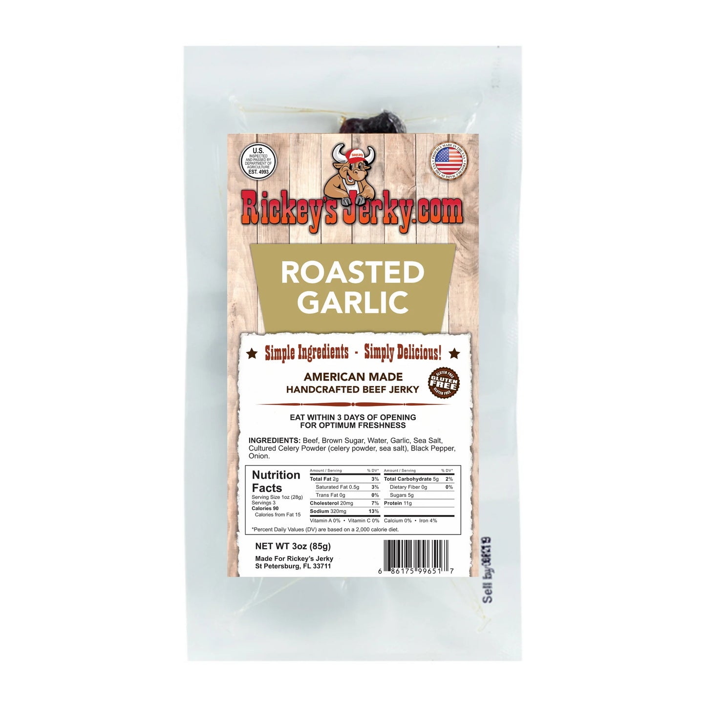 Rickey's Roasted Garlic Beef Jerky