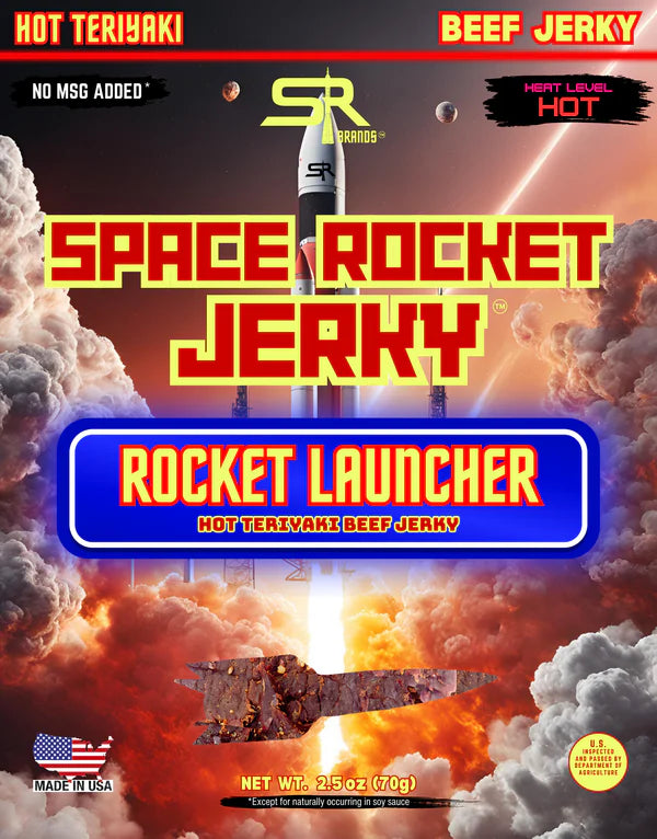 Space Rocket Hot Teriyaki Beef Jerky (Rocket Launcher) – Jerky Outpost