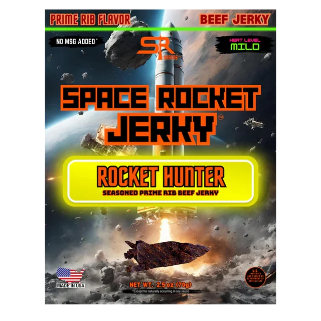 Space Rocket Prime Rib Flavored Beef Jerky (Rocket Hunter)