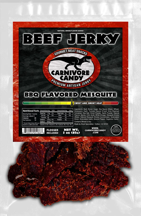 Carnivore Candy Barbecue Mesquite Beef Jerky