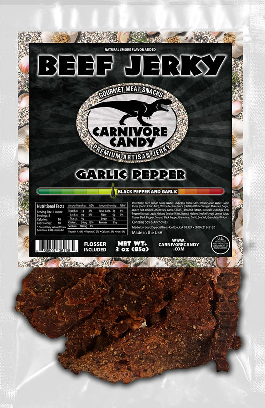 Carnivore Candy Garlic Pepper Beef Jerky