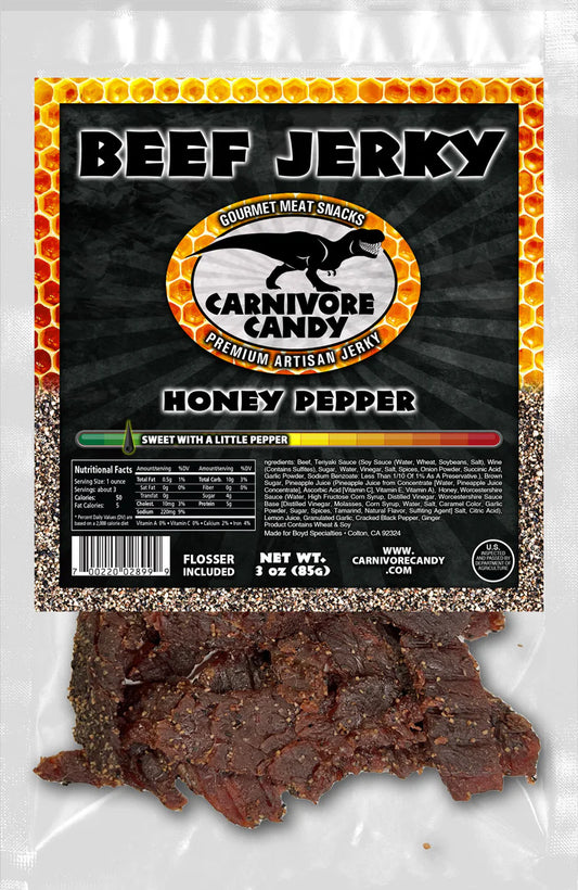 Carnivore Candy Honey Pepper Beef Jerky