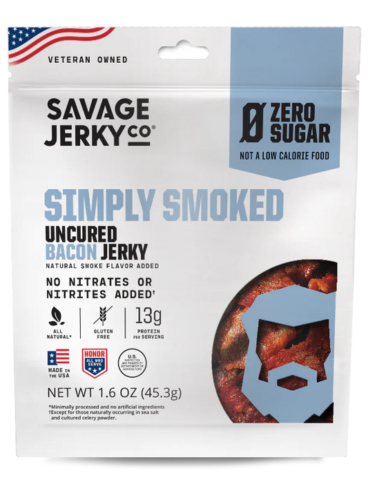 Savage Simply Smoked Zero Sugar Bacon Jerky