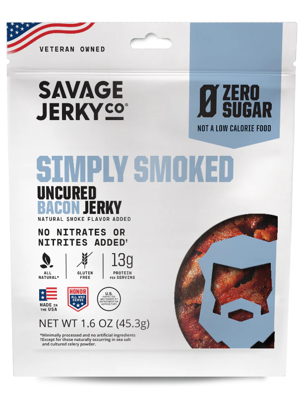 Savage Simply Smoked Zero Sugar Bacon Jerky