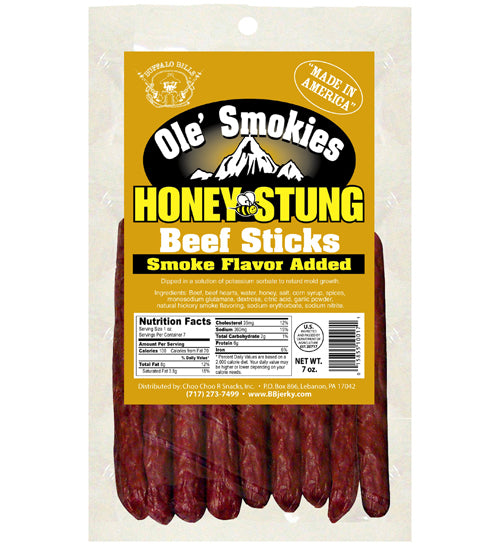 Ole' Smokies Beef Sticks Honey Stung 7oz