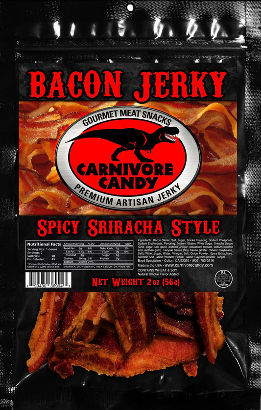 Carnivore Candy Spicy Sriracha Style Bacon Jerky
