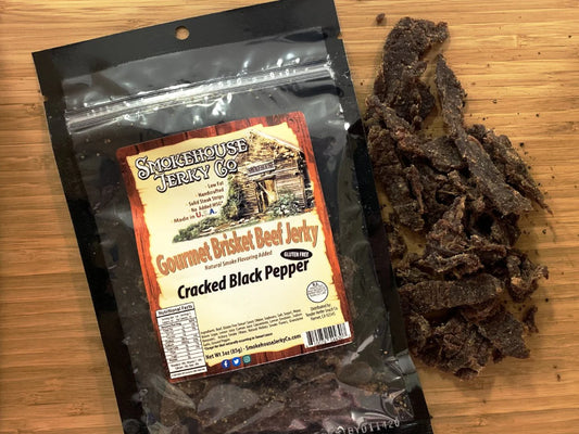 Smokehouse Cracked Black Pepper Brisket Jerky