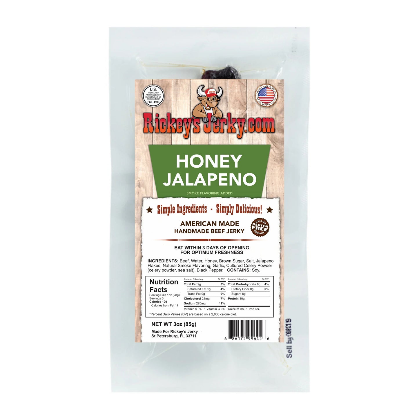 Rickey's Honey Jalapeno Beef Jerky