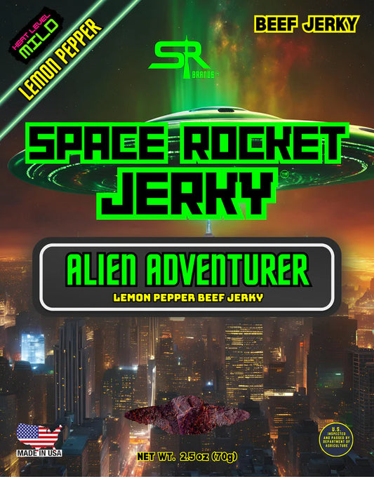 Space Rocket Lemon Pepper Beef Jerky (Alien Adventurer)