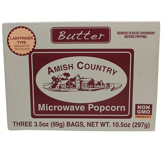 Amish Country 3pk Ladyfinger Butter Microwave Popcorn