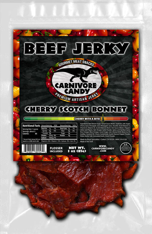 Carnivore Candy Cherry Scotch Bonnet Beef Jerky