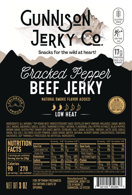 Gunnison Jerky Co. Cracked Pepper Beef Jerky