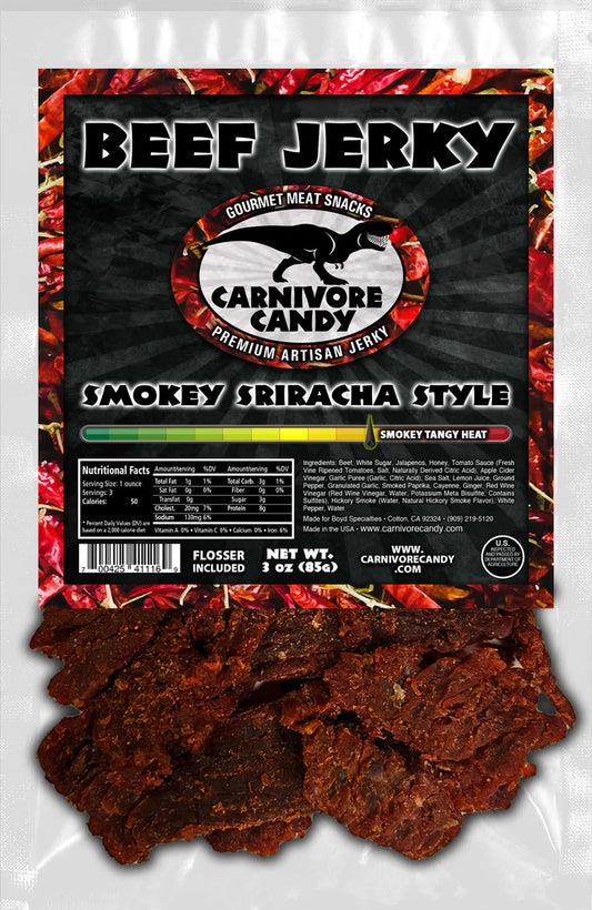 Carnivore Candy Smoky Sriracha Style Beef Jerky