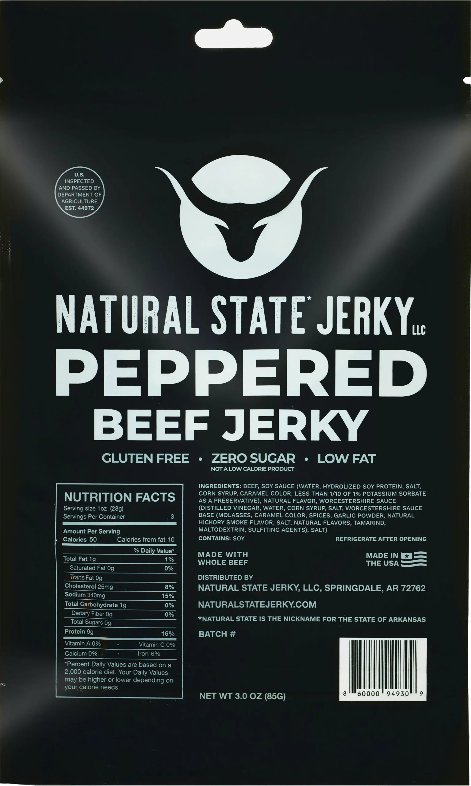 Natural State Peppered Beef Jerky Jerky Outpost