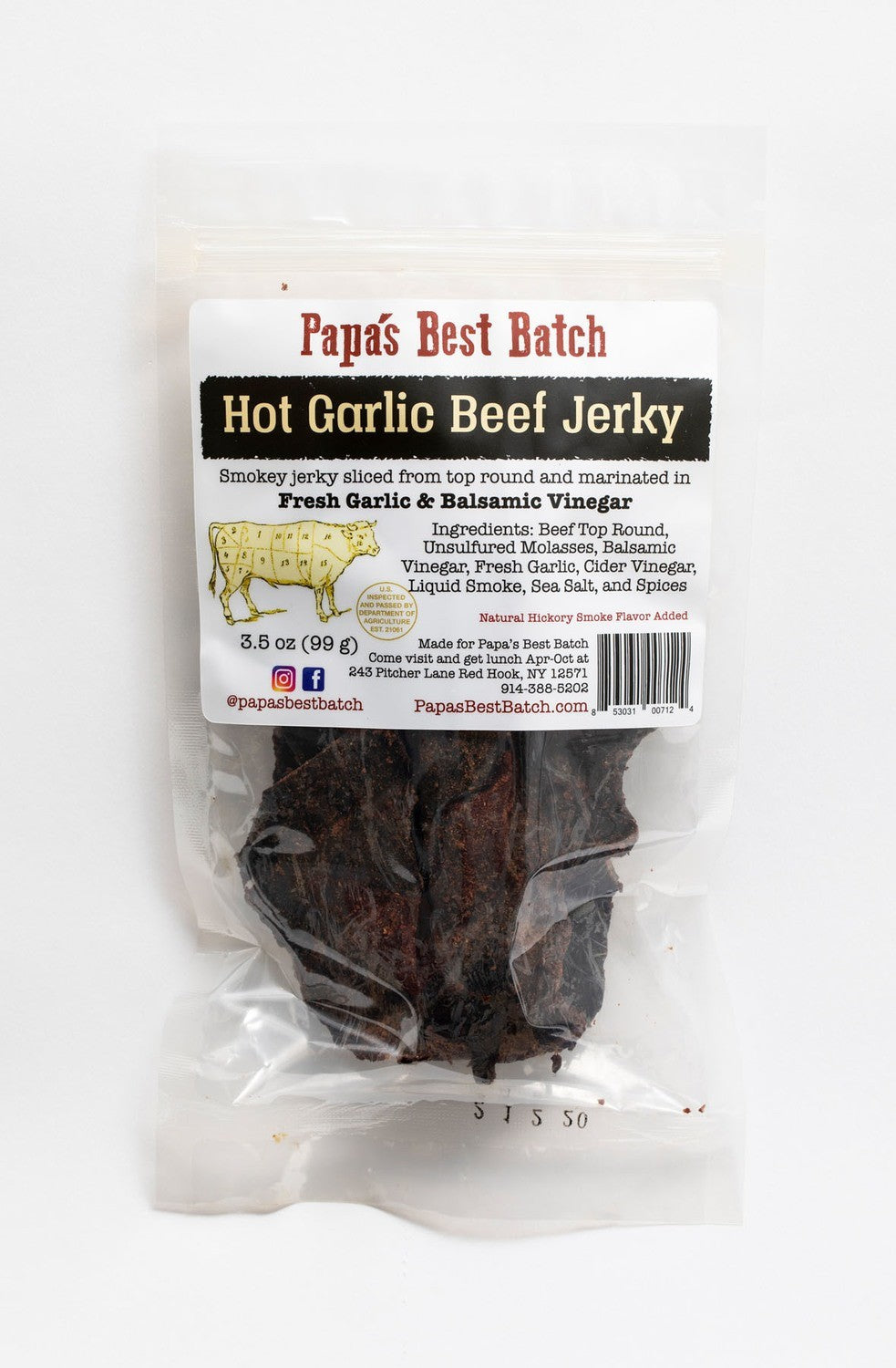 Papa's Best Batch Hot Garlic Beef Jerky Jerky Outpost