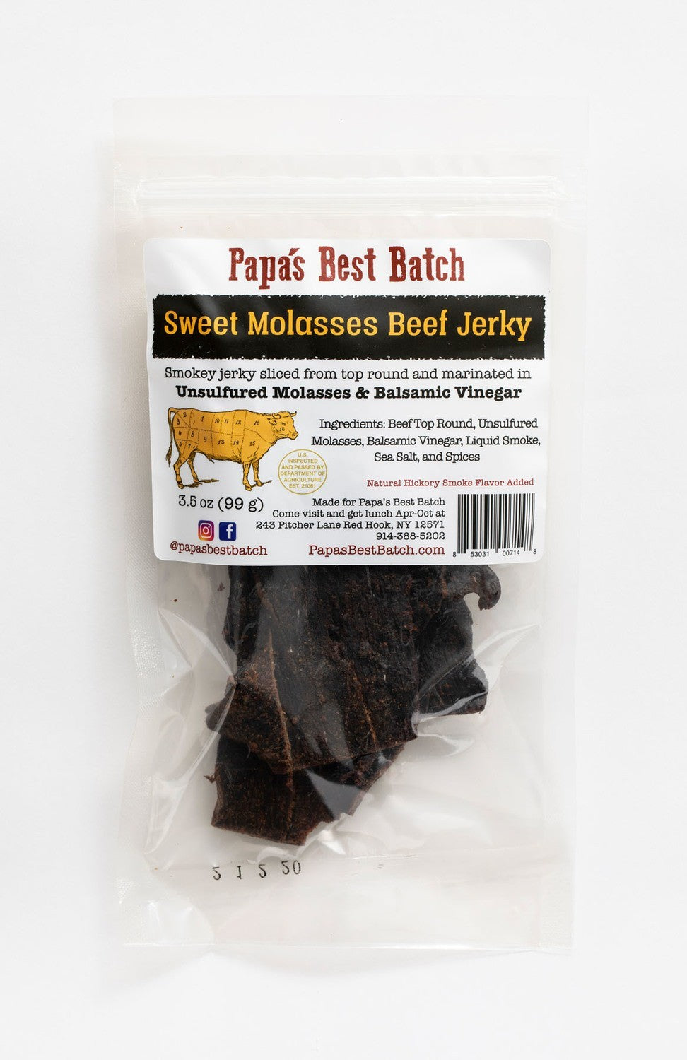 Papa's Best Batch Sweet Molasses Beef Jerky Jerky Outpost