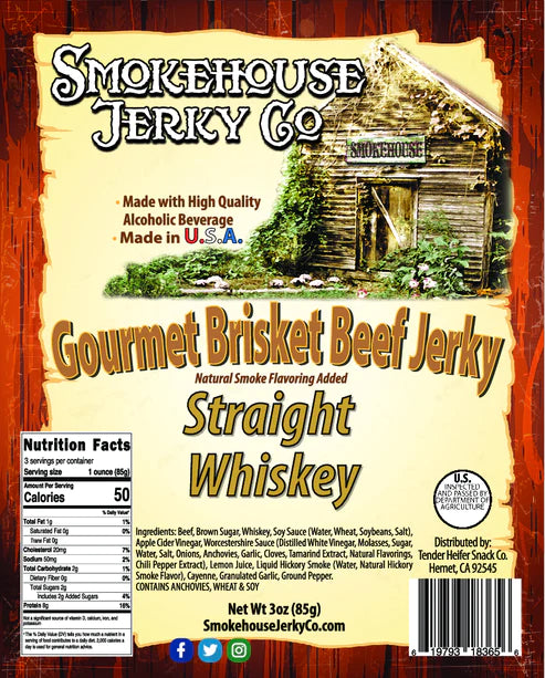 Smokehouse Straight Whiskey  Brisket Jerky